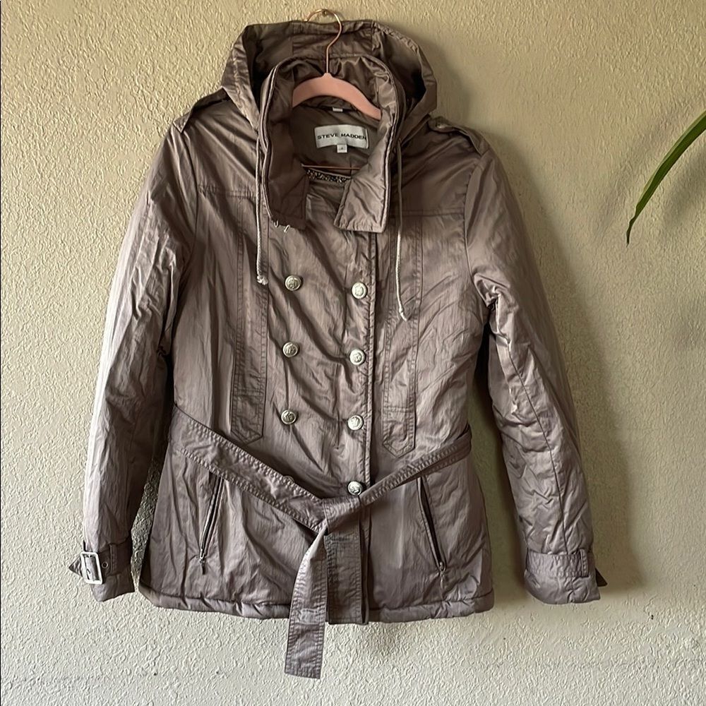 Steve Madden Taupe Double-Breasted Jacket
